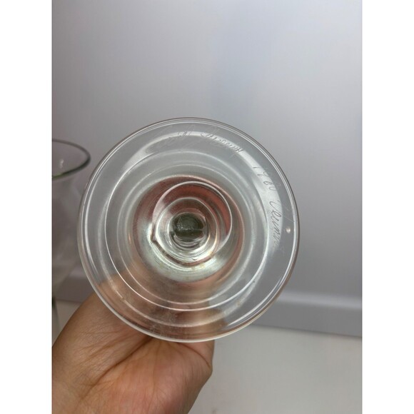 David Gruenig Hand Blown Wine/champagne CLEAR Glasses 1980 Signed 9” - Picture 6 of 7